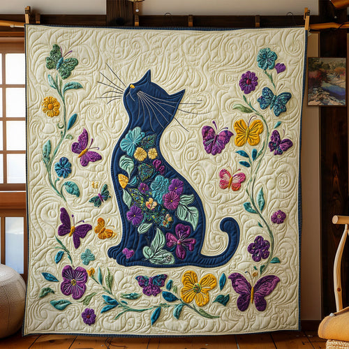 Flower Cat WY1002071CL Quilt