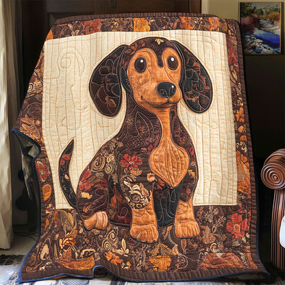 Brown Tone Dachshund WY1303009CL Quilt