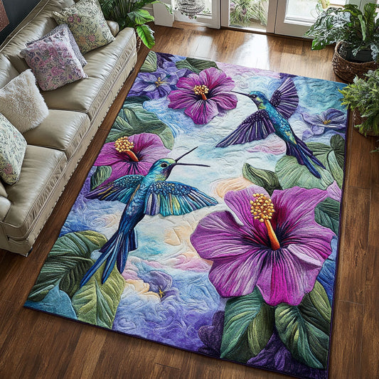 Hibiscus Bloom Hummingbird CW1808021CL Area Rug