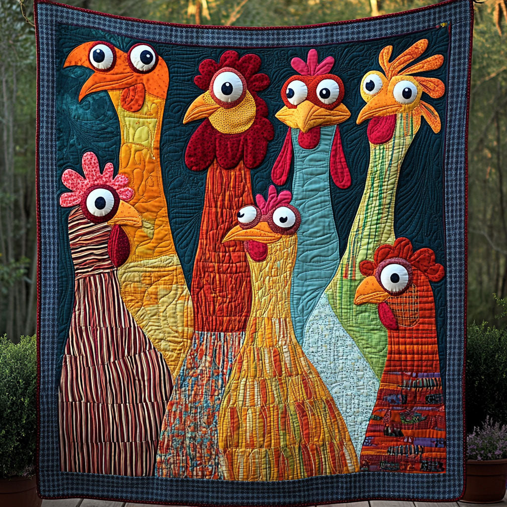 Funny Chicken Portrait WY1303022CL Quilt