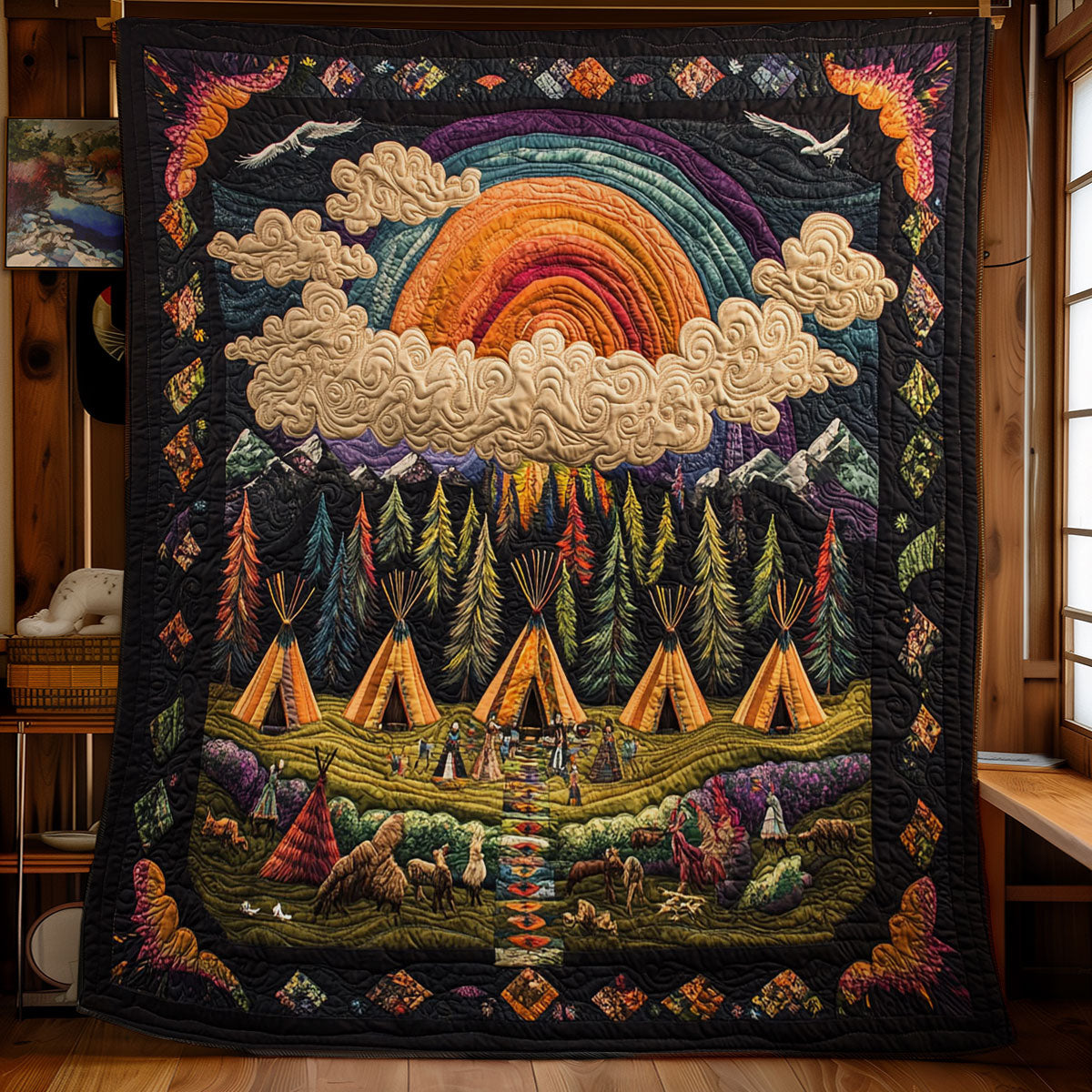 Golden Sky Village WY1003038CL Quilt