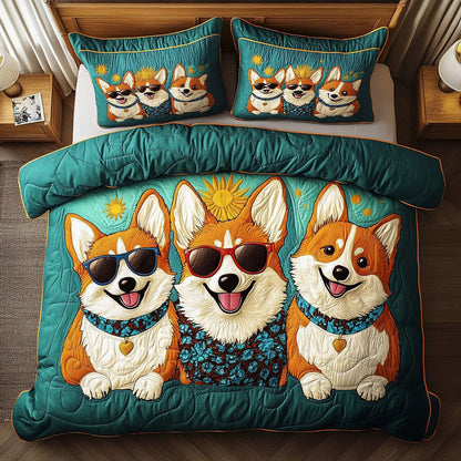 Cool Corgi Summer WY0907002CL Duvet Cover Set