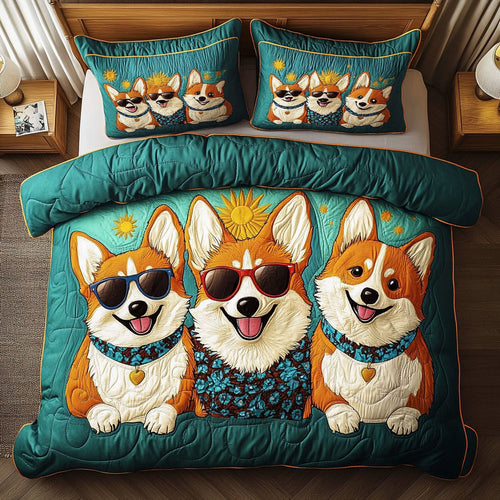 Cool Corgi Summer WY0907002CL Duvet Cover Set