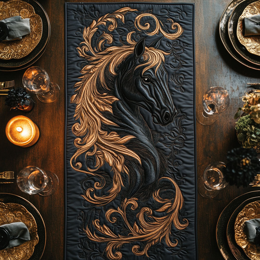 Black Horse WY3105006CL Quilted Table Runner