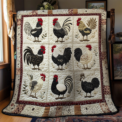 Country Charm Roosters WY1203025CL Quilt