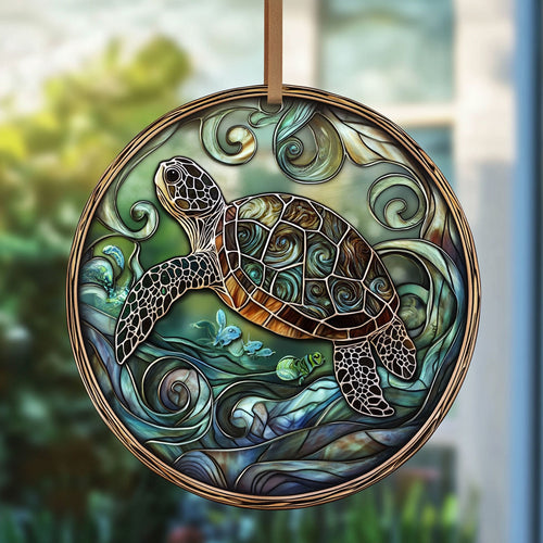 Ancient Sea Turtle WU1601014CL Stained Glass Suncatcher