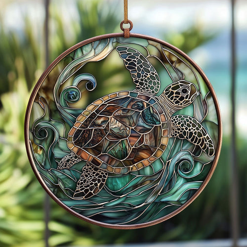 Ancient Sea Turtle WU1601015CL Stained Glass Suncatcher