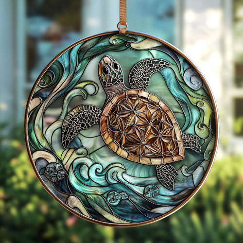 Ancient Sea Turtle WU1601016CL Stained Glass Suncatcher