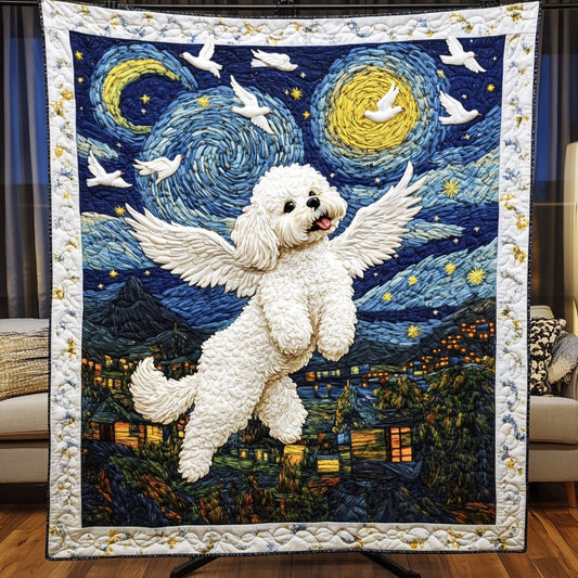 Angel Bichon Frise WU0401085CL Quilt
