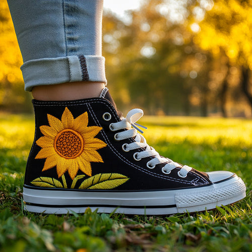 Golden Sunflower WJ2309077CL Canvas High-Tops