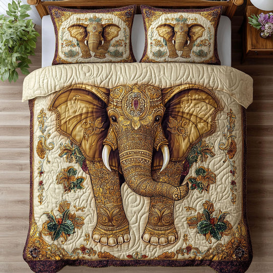 Glorious Gold Elephant WY0802055CL Duvet Cover Set