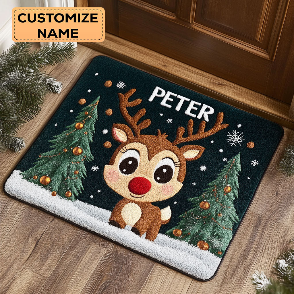 Starlit Reindeer CP1808012CL Personalized Doormat