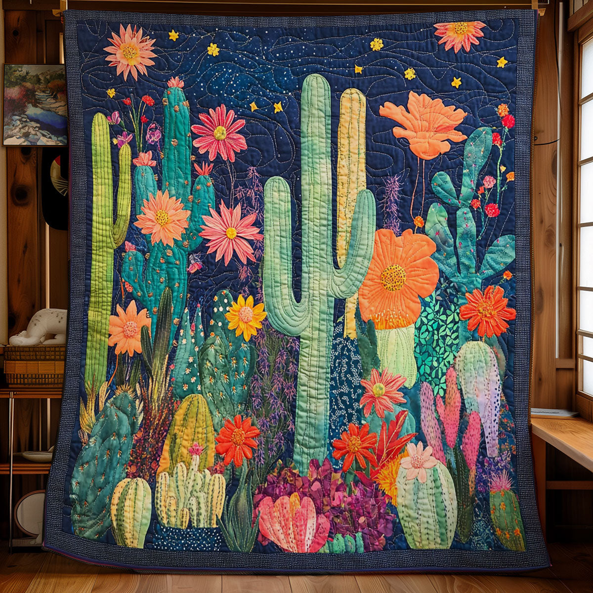 Night Of Cactus Desert WY1002125CL Quilt