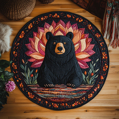 Mystic Bear Lotus WY1107056CL Quilted Round Mat