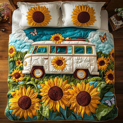 Van In Sunflower Meadow WY2204061CL Duvet Cover Set