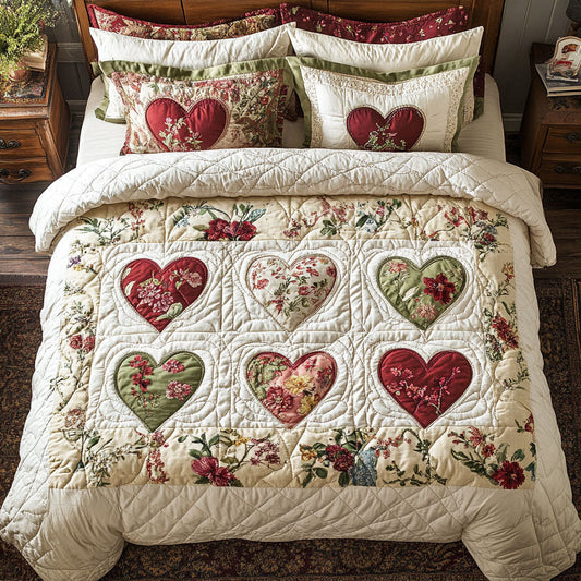 Vintage Flower Hearts WY1402075CL Duvet Cover Set