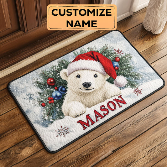 Snuggle Bear CW2008070CL Personalized Doormat