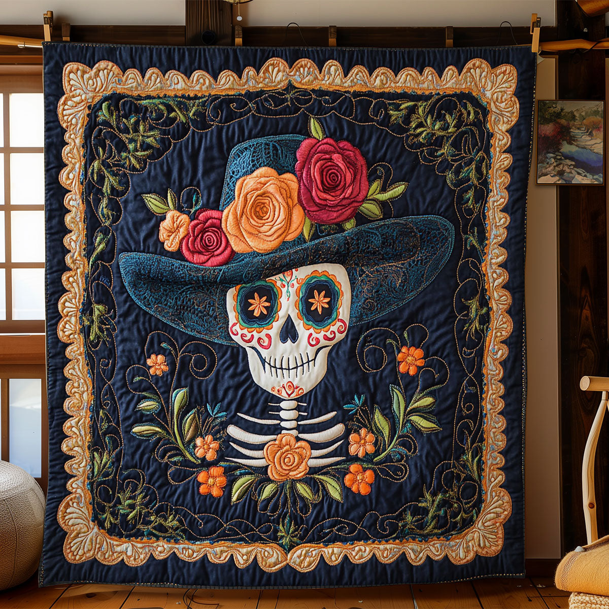 Sugar Skull Elegance WY1203076CL Quilt