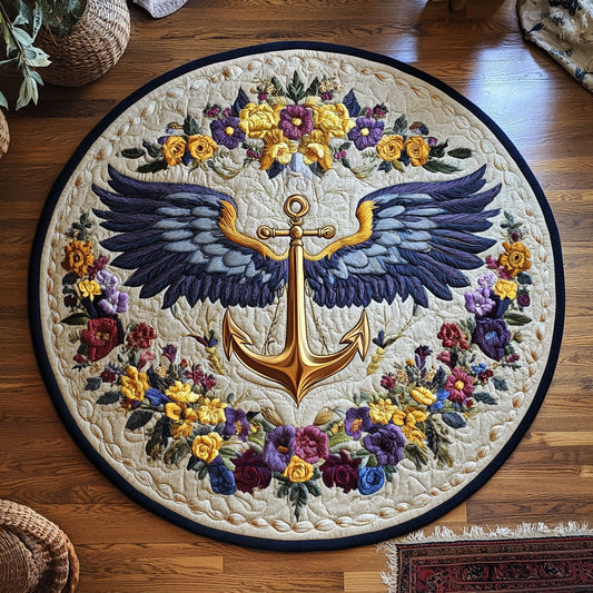 Angel Anchor WY1106066CL Quilted Round Mat