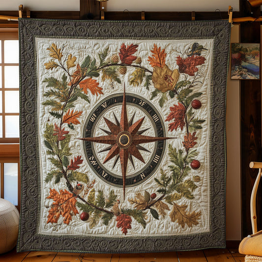 Compass Leaves WY1803016CL Quilt