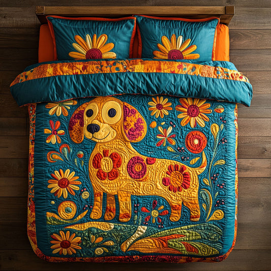 Floral Pup WY2005014CL Duvet Cover Set