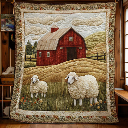 Sheep In Peaceful Farm WY1303055CL Quilt