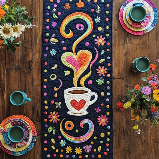 Joyful Coffee WY0705038CL Quilted Table Runner