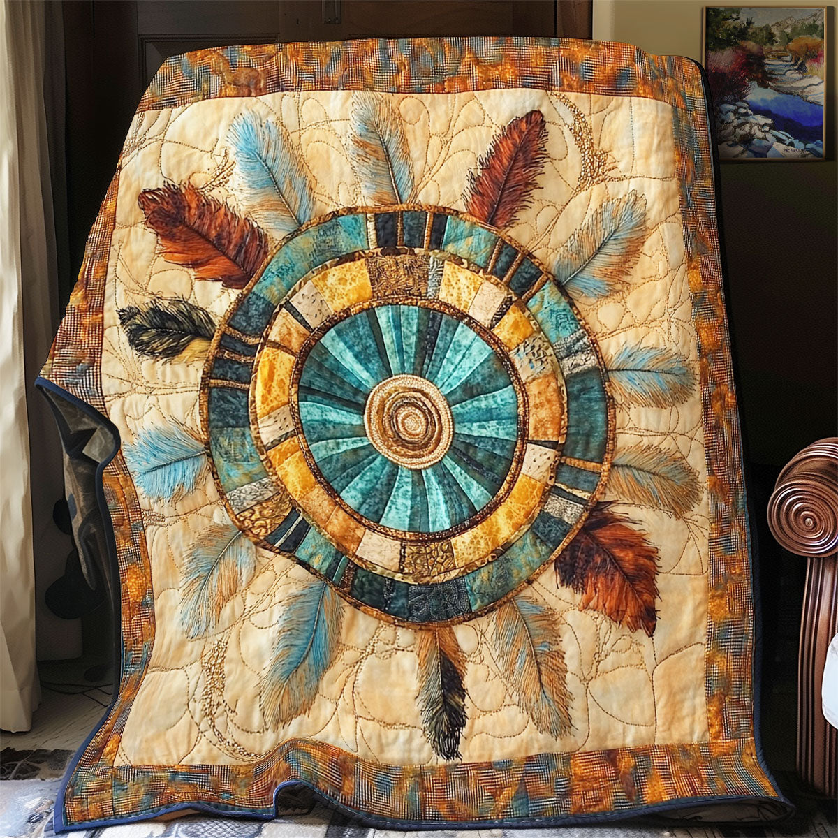 Mystic Feather Circle WY1002114CL Quilt