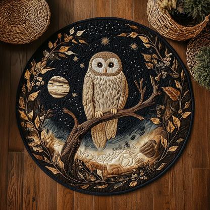 Starry Night Owl WY1107060CL Quilted Round Mat