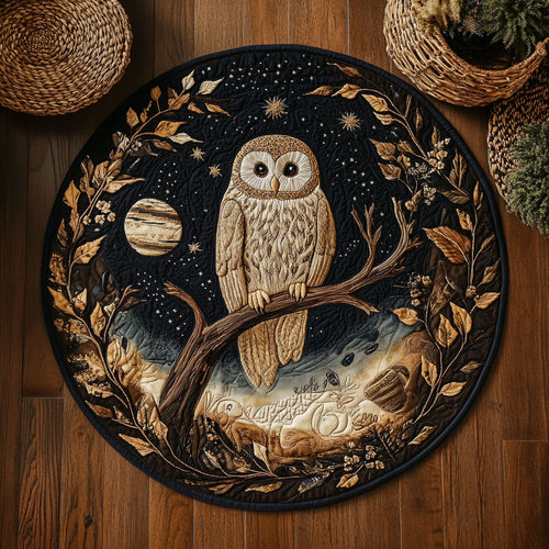 Starry Night Owl WY1107060CL Quilted Round Mat