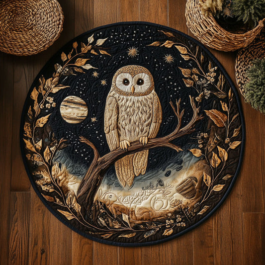Starry Night Owl WY1107060CL Quilted Round Mat