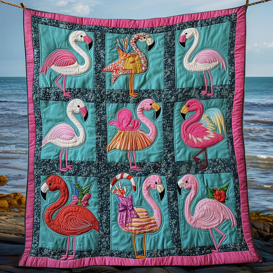 Holiday Flamingo WY0104019CL Quilt
