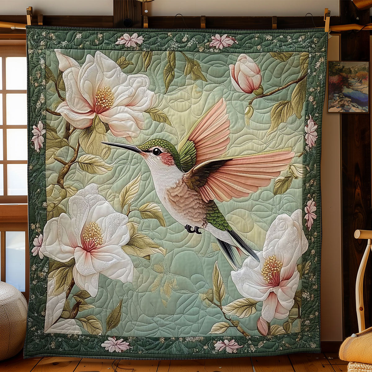 Hummingbird In Magnolia Garden WY1903008CL Quilt