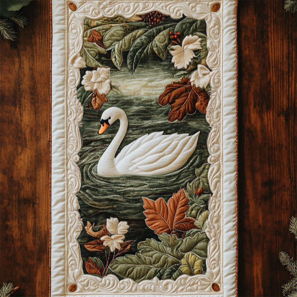 Graceful Swan WY0705036CL Quilted Table Runner
