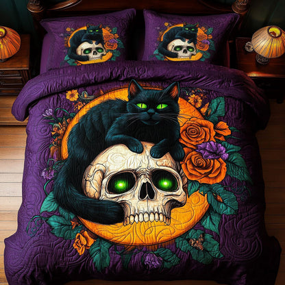 Halloween Cat Skull WY2006078CL Duvet Cover Set