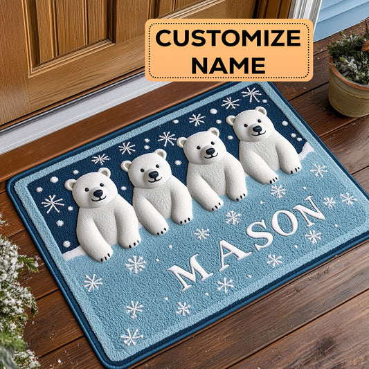 Polar Bear CW2008068CL Personalized Doormat
