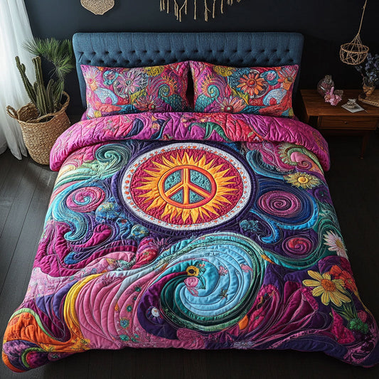 Hippie Peace Sign WY1902017CL Duvet Cover Set