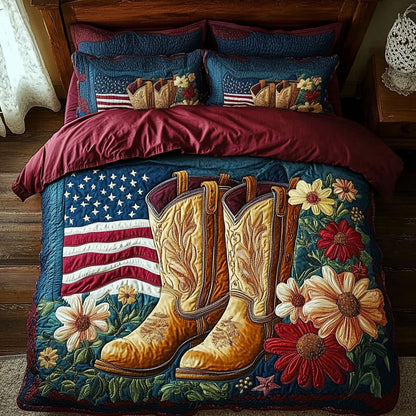 Cowboy Boots In Flower WY3004062CL Duvet Cover Set