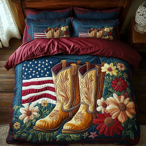 Cowboy Boots In Flower WY3004062CL Duvet Cover Set