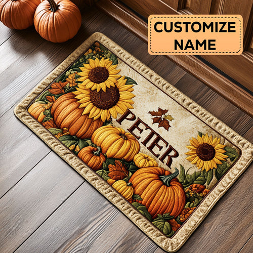 Pumpkin Bloom CP2808101CL Personalized Doormat