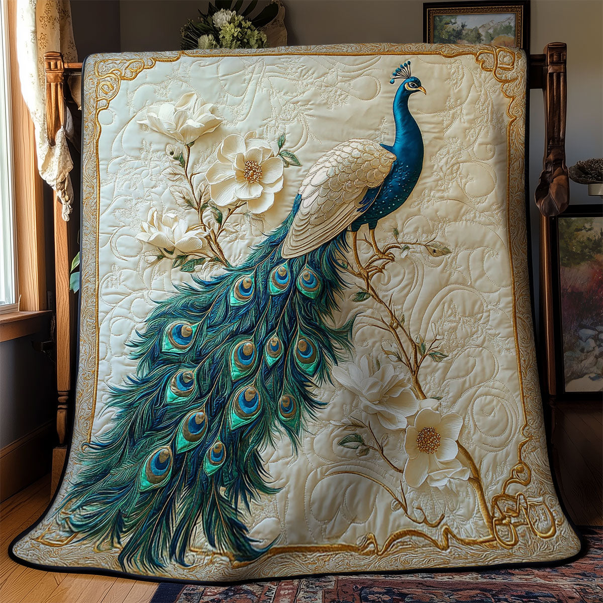 Gilded Peacock WY1403015CL Quilt