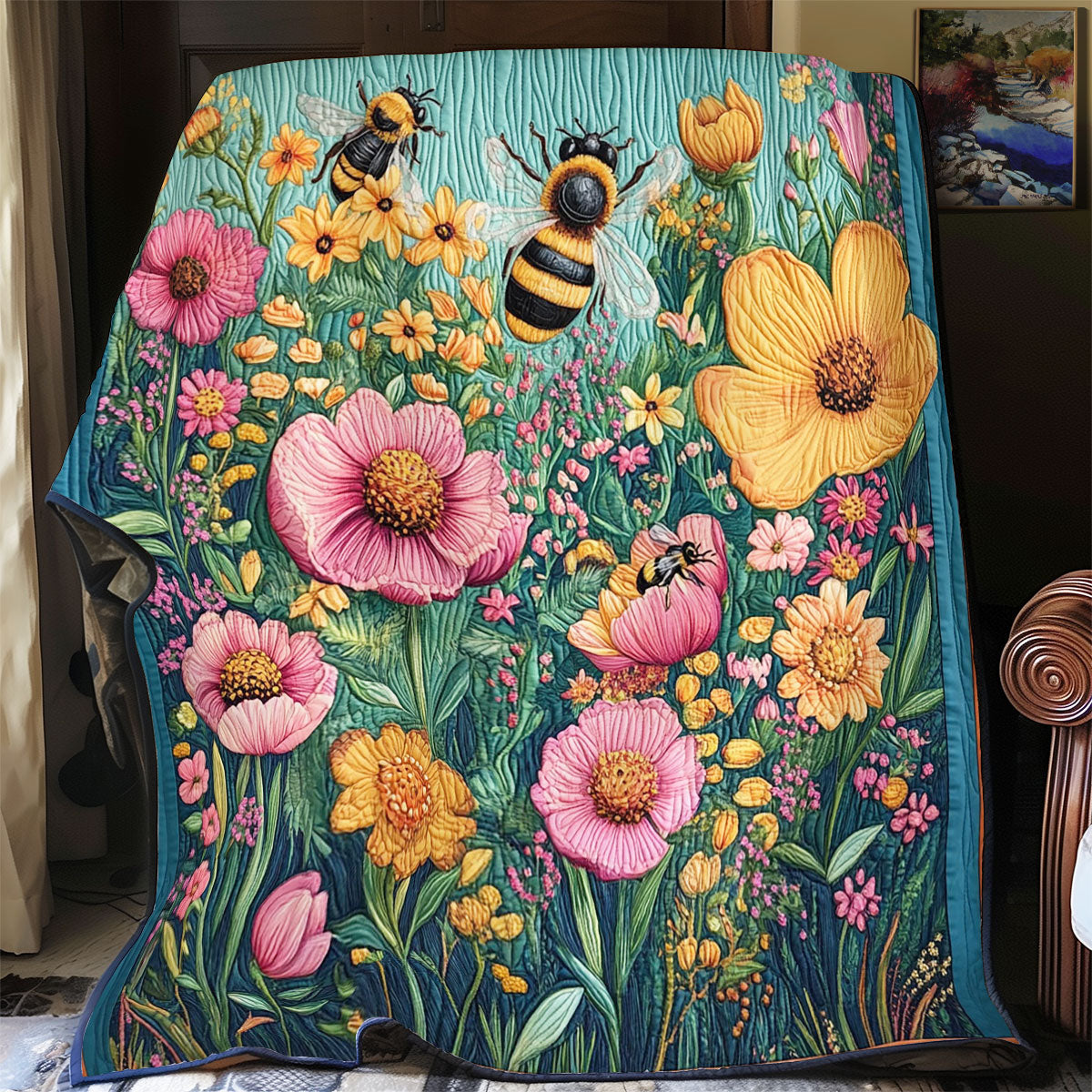 Meadow Bees WY1803047CL Quilt