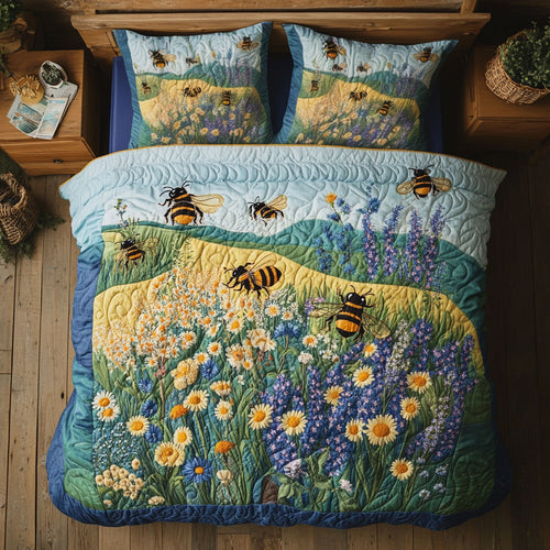 Bee Dancing Among Petals WU1103027CL Duvet Cover Set