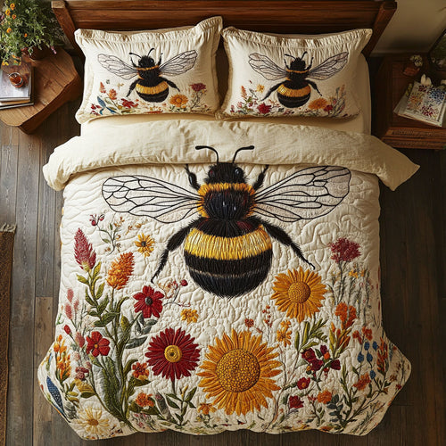 Bee Dancing Through Petals WU1103038CL Duvet Cover Set