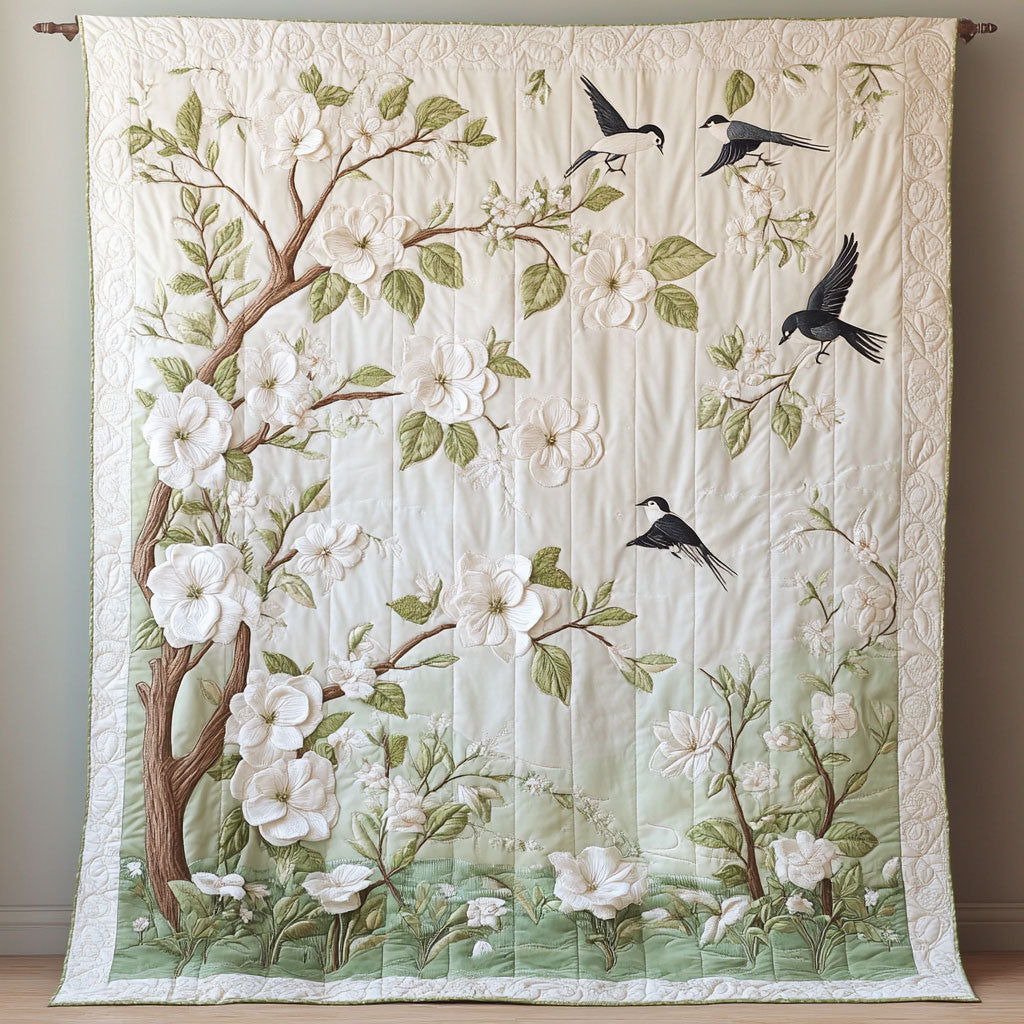 Bird Whispers Among The Magnolias WU1303002CL Quilt