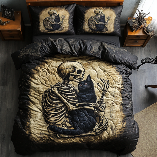 Black Cat And Skull Always With Me WU2101006CL Duvet Cover Set