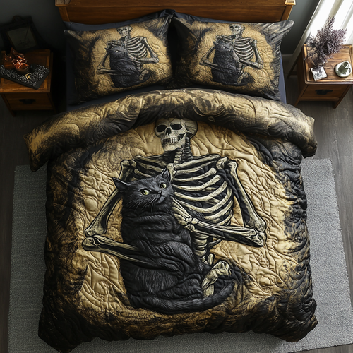 Black Cat And Skull Always With Me WU2101008CL Duvet Cover Set