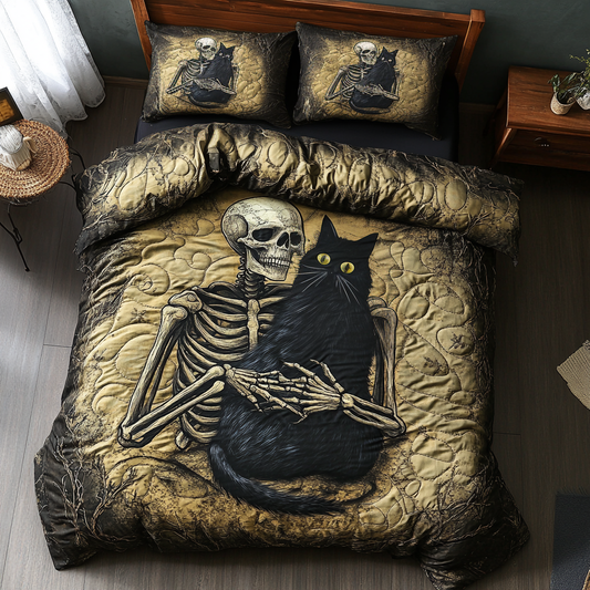 Black Cat And Skull Always With Me WU2101012CL Duvet Cover Set