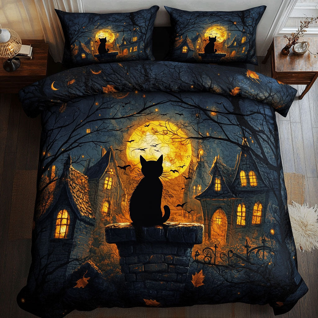 Black Cat Starry Night WU1002043CL Duvet Cover Set