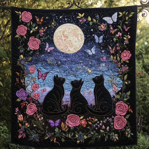 Black Cat Starry Night WU1401001CL Quilt